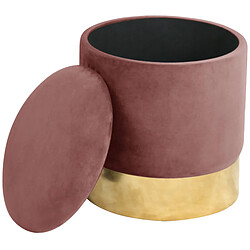 Akord Pouf Doré Velours Noir 39X39X40