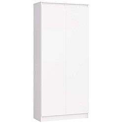 Akord Étagère Fermée 2 Portes 8 Niveaux Blanc 80X35X180