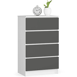 Akord Commode 4 tiroirs - Blanc