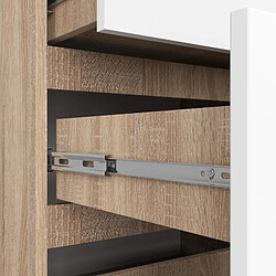 Akord Dressoir 10 Tiroirs Chêne Sonoma Et Blanc 120X40X121 pas cher
