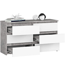 Akord Commode 6 tiroirs - Gris