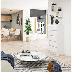 Acheter Akord Commode 5 tiroirs - Blanc brillant