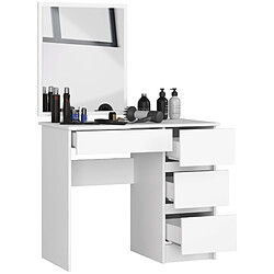 Akord Coiffeuse Avec Miroir Droite Blanc 90X50X142