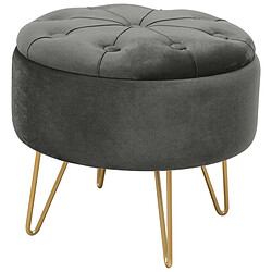 Akord Pouf Caro Graphite Brillant 38X38X33