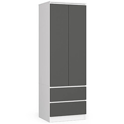 Akord Armoire penderie 2 portes - Blanc
