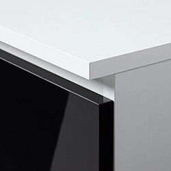 Avis Akord Dressoir 10 Tiroirs Blanc Et Noir Brillant 120X40X121