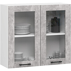 Akord meuble haut de cuisine vitrine - Blanc