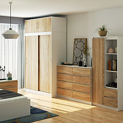 Acheter Akord Armoire coulissante adulte - Blanc / chêne sonoma