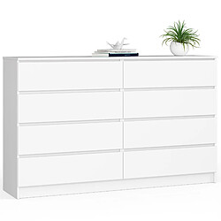 Akord Commode 8 Tiroirs Blanche 160X40X99