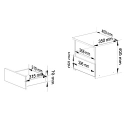 Akord Chevet De Rangement Gris Graphite Et Chêne Artisan Style Moderne 40X35X40