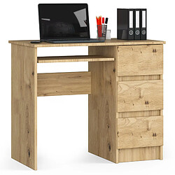 Akord Bureau informatique 3 tiroirs - Chêne