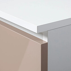 Acheter Akord Commode 2 Portes 1 Tiroir Blanc Cappuccino Brillant 80X40X99