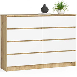 Akord Commode 8 tiroirs - Blanc mat