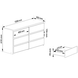 Avis Akord Commode 6 tiroirs - Gris