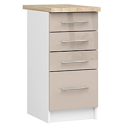 Akord Meuble bas de cuisine 4 tiroirs - Blanc