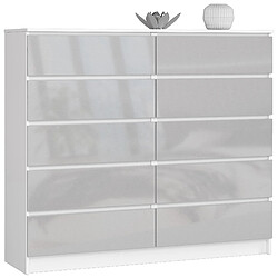 Akord Commode 10 tiroirs - Blanc mat