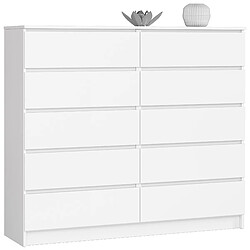 Akord Commode 10 tiroirs - Blanc