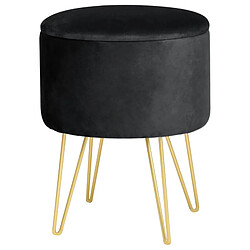 Akord Coffre Tabouret Lili Avec Rangement Noir 35X35X45
