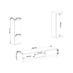 Avis Akord ensemble meuble TV mural - Blanc mat