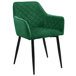 Akord Lot De 2 Chaises Velours Vert Bouteille 41X41X49