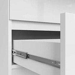 Akord Commode 10 Tiroirs Blanc/Blanc Brillant 160X40X121 pas cher
