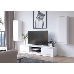 Akord ensemble meuble TV mural - Blanc mat