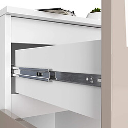 Akord Commode 2 Portes 1 Tiroir Blanc Cappuccino Brillant 80X40X99 pas cher