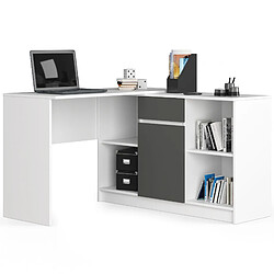 Akord Bureau d'angle avec caisson - Blanc