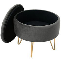 Akord Pouf Caro Graphite Brillant 38X38X33
