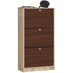 Akord Armoire à chaussures 3 abattants - Wengé