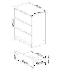 Avis Akord Buffet 3 Tiroirs Chêne Artisan/Gris Graphite 60X40X77
