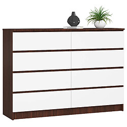 Akord Dressoir 8 Tiroirs Wengé/Blanc 138X40X99