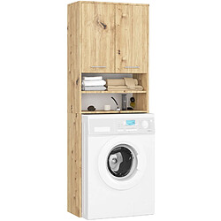 Akord Étagère salle de bain au-dessus lave-linge - Chêne