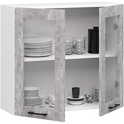 Akord meuble haut de cuisine vitrine - Blanc