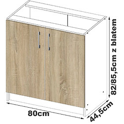 Acheter Akord Meuble bas de cuisine 2 portes - Blanc