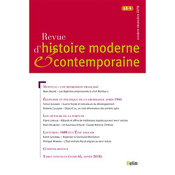 Revue d'histoire moderne et contemporaine, n° 65-4 - Occasion