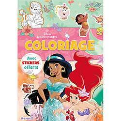 Disney Princesses : Coloriage avec stickers (Yasmine et Ariel) : offerts