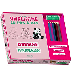 Simplissime : dessins animaux, 20 pas-à-pas : tout pour apprendre à dessiner des animaux