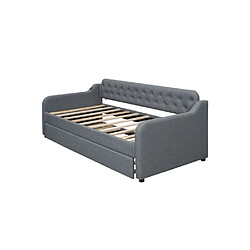 Acheter DZMDIP Canapé-lit - Lit gigogne gris - 90x200cm et 190x200cm - 2 places - Design contemporain