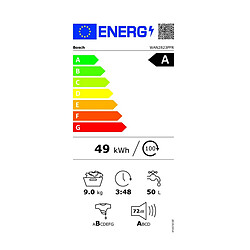 Lave-linge frontal 9kg 1400 tours/min - WAN2823PFR - Série 4 - BOSCH