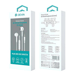 Acheter Partel Écouteurs Classique Filaire Jack 3,5mm avec Micro et Bouton de Commandes Blanc