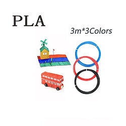 Arzopa Filament PLA pour stylo 3D Impression, inodore, en plastique sûr, 1,75 mm, 3 m x 3 couleurs