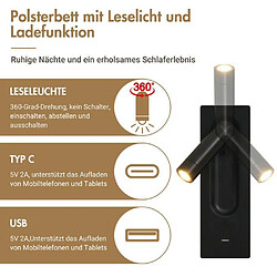 DZMDIP Lit coffre - 160x200 cm - Hydraulique - Lampe de lecture - Recharge USB Type-C pas cher