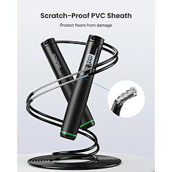Renpho Corde à sauter intelligente SMART JUMP ROPE noire, longueur réglable, sans fil pas cher