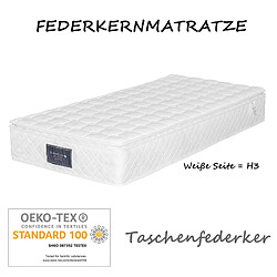 Acheter DZMDIP Lit - 90x200 cm - Tête de lit capitonnée - Matelas à ressorts - Gris