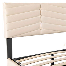 Acheter DZMDIP Lit coffre - 160 x 200 - Rembourré - Tête de lit réglable - Beige