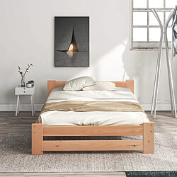 Avis DZMDIP Lit junior en bois massif 90x200 cm - Naturel - Design de lit simple et durable