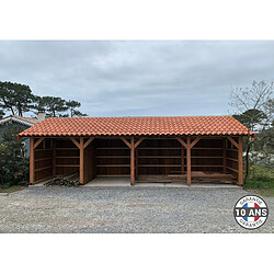 CPBF Carport une pente 300cmx1250cm, bois DOUGLAS Français (Charpente en bois-auvent-abri voiture) 38 m². Garantie 10 ans