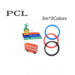 Arzopa Filament PCL pour stylo 3D Impression, inodore, en plastique sûr, 1,75 mm, 3 m x 3 couleurs