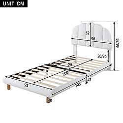Avis DZMDIP Lit enfant 90x200 cm - Sommier à lattes en bois - Blanc
